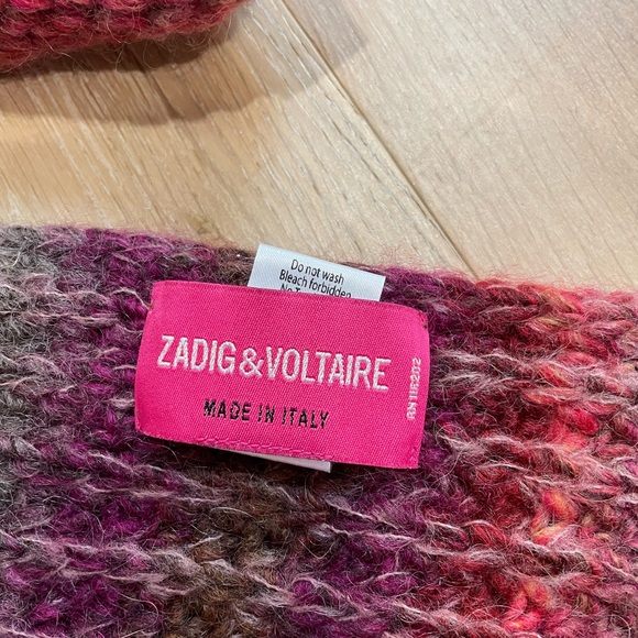NWOT Zadig & Voltaire Vibrant Knit Beanie and Scarf Set Made In Italy - Picture 6 of 8